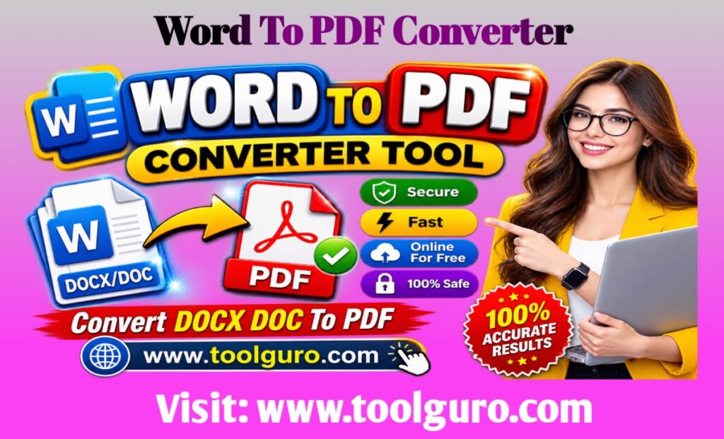 Word To PDF Converter Tool - Online For Free - Convert DOCX DOC To PDF - Secure And Fast