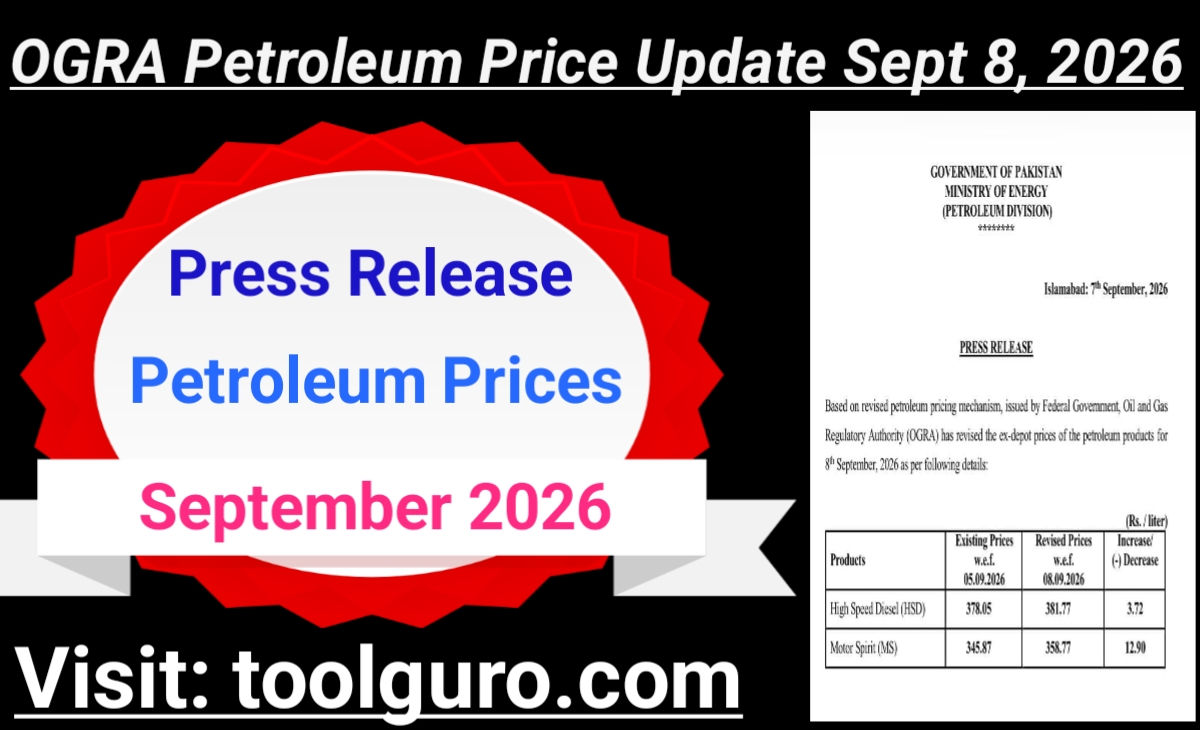 Press Release: OGRA Petroleum Price Update Sept 8, 2026