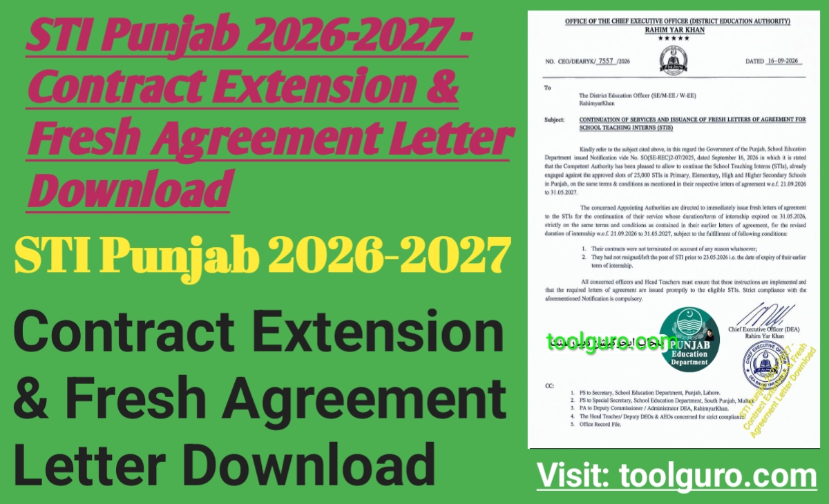 STI Punjab 2026-2027 - Contract Extension & Fresh Agreement Letter Download